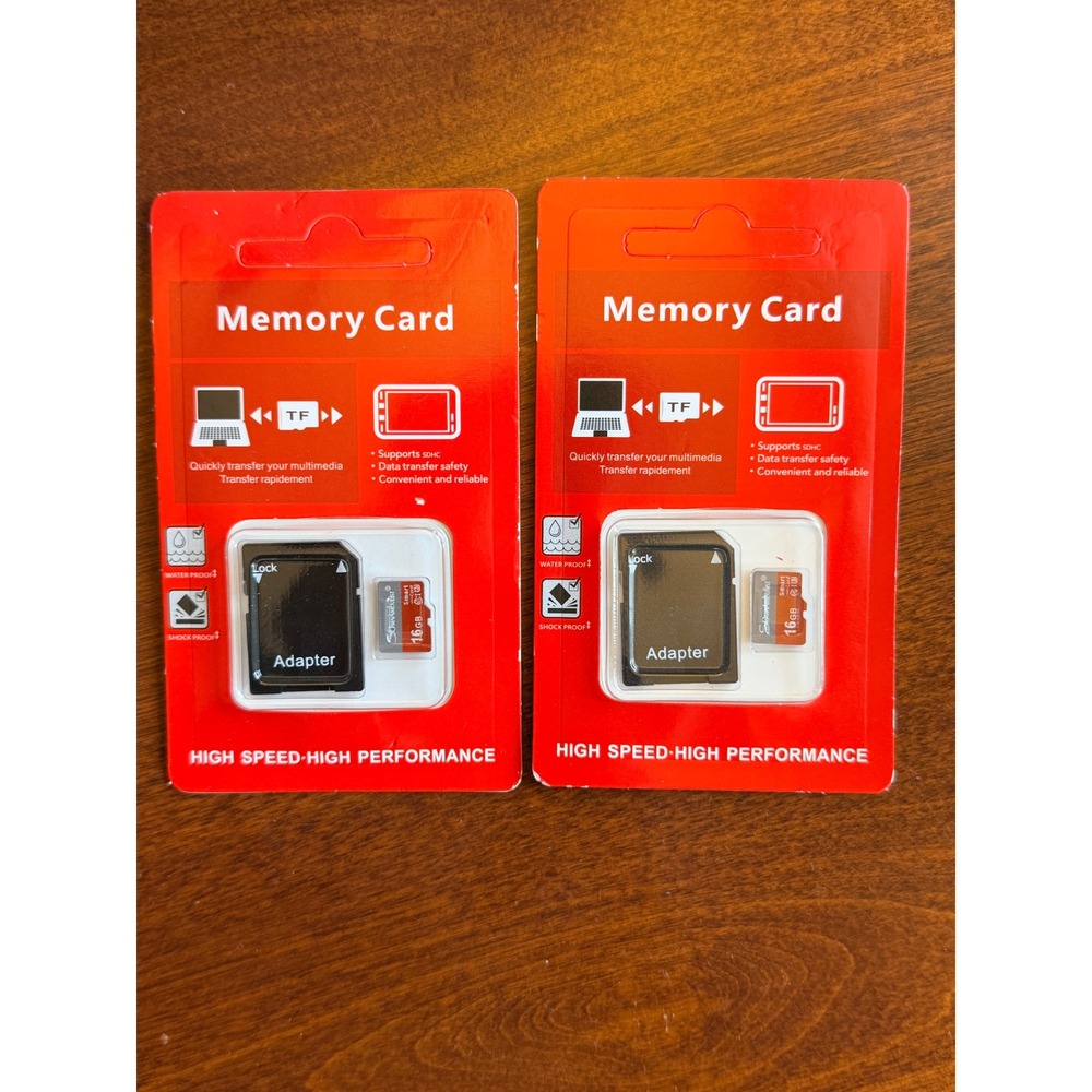 Lot 2 16GB Micro SDHC Memory Card Class 10 w/ SD Adapter High Speed TF NEW